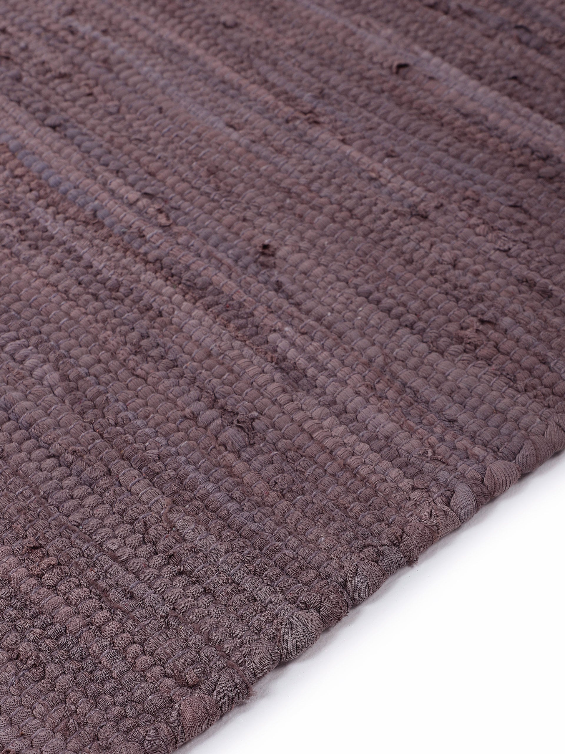 Kelim Chindi Uni Läufer Mauve in mauve aus baumwolle