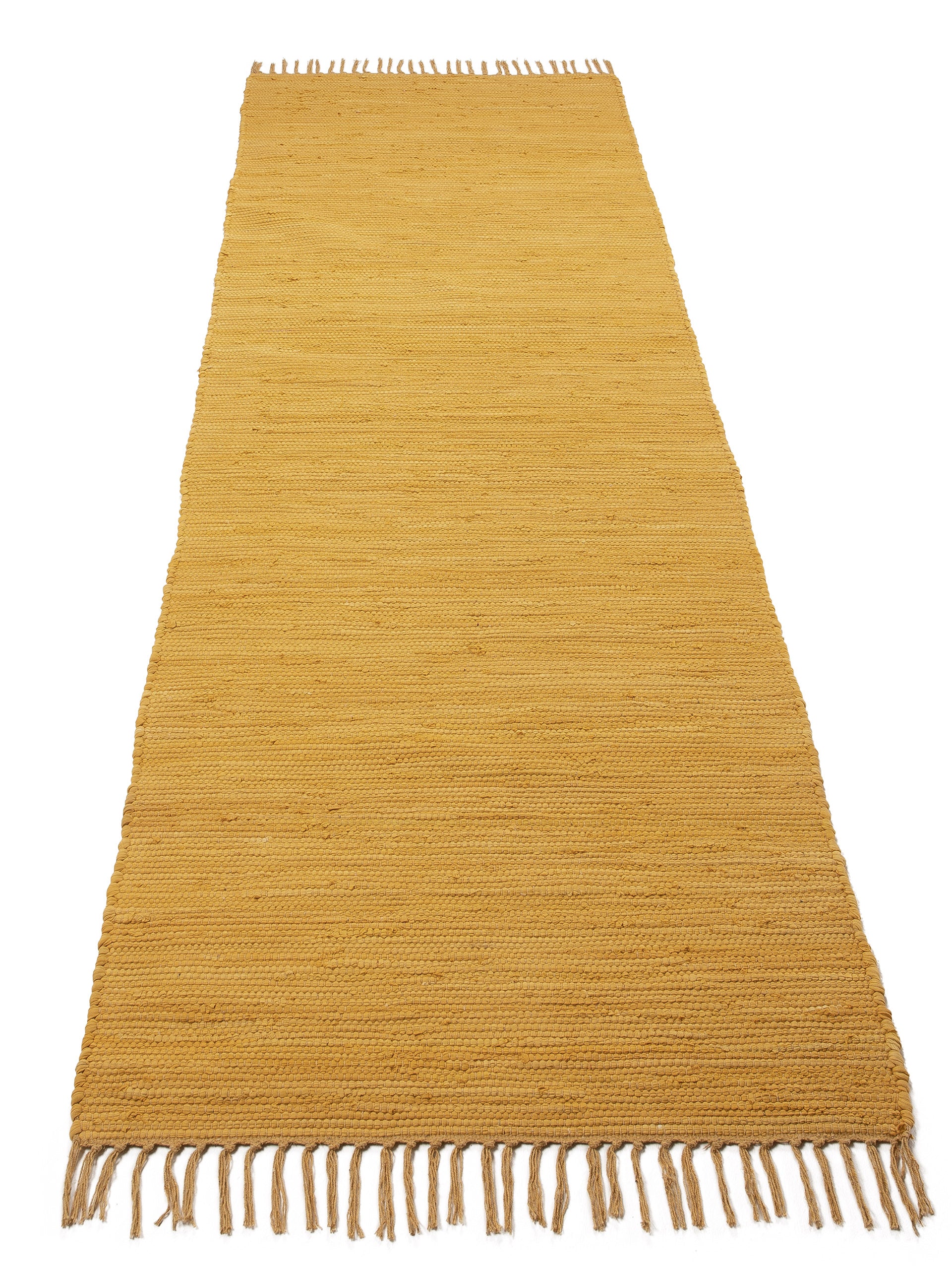 Kelim Chindi Uni Läufer Gelb in gelb aus baumwolle