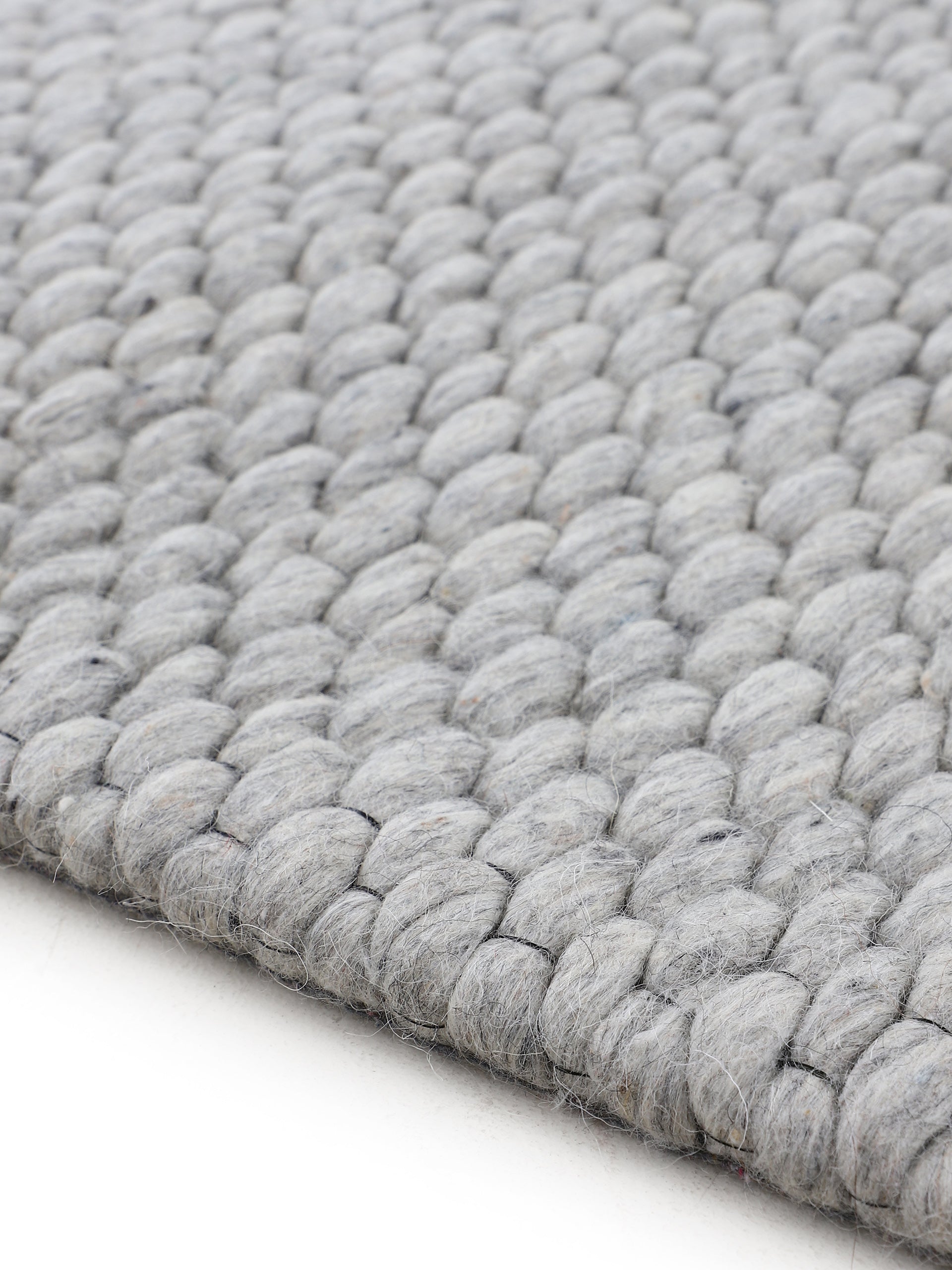 Wollteppich Sina Läufer Grau in grau aus wolle