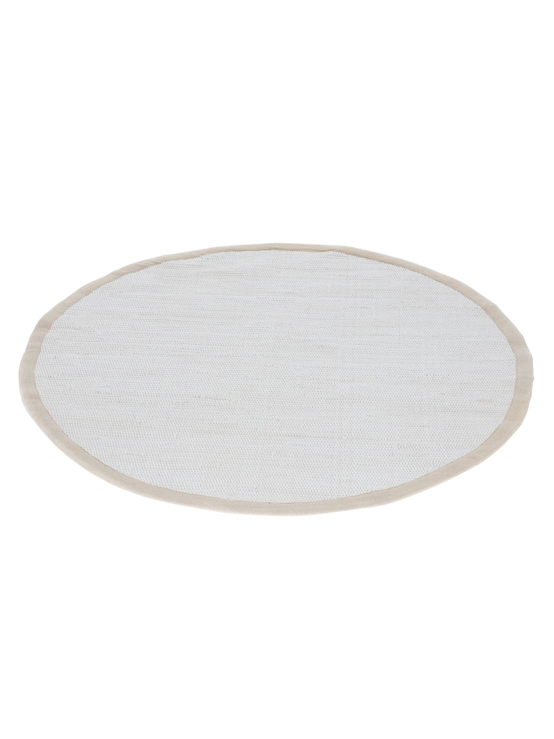 Kelim Chindi Uni Rund in weiß