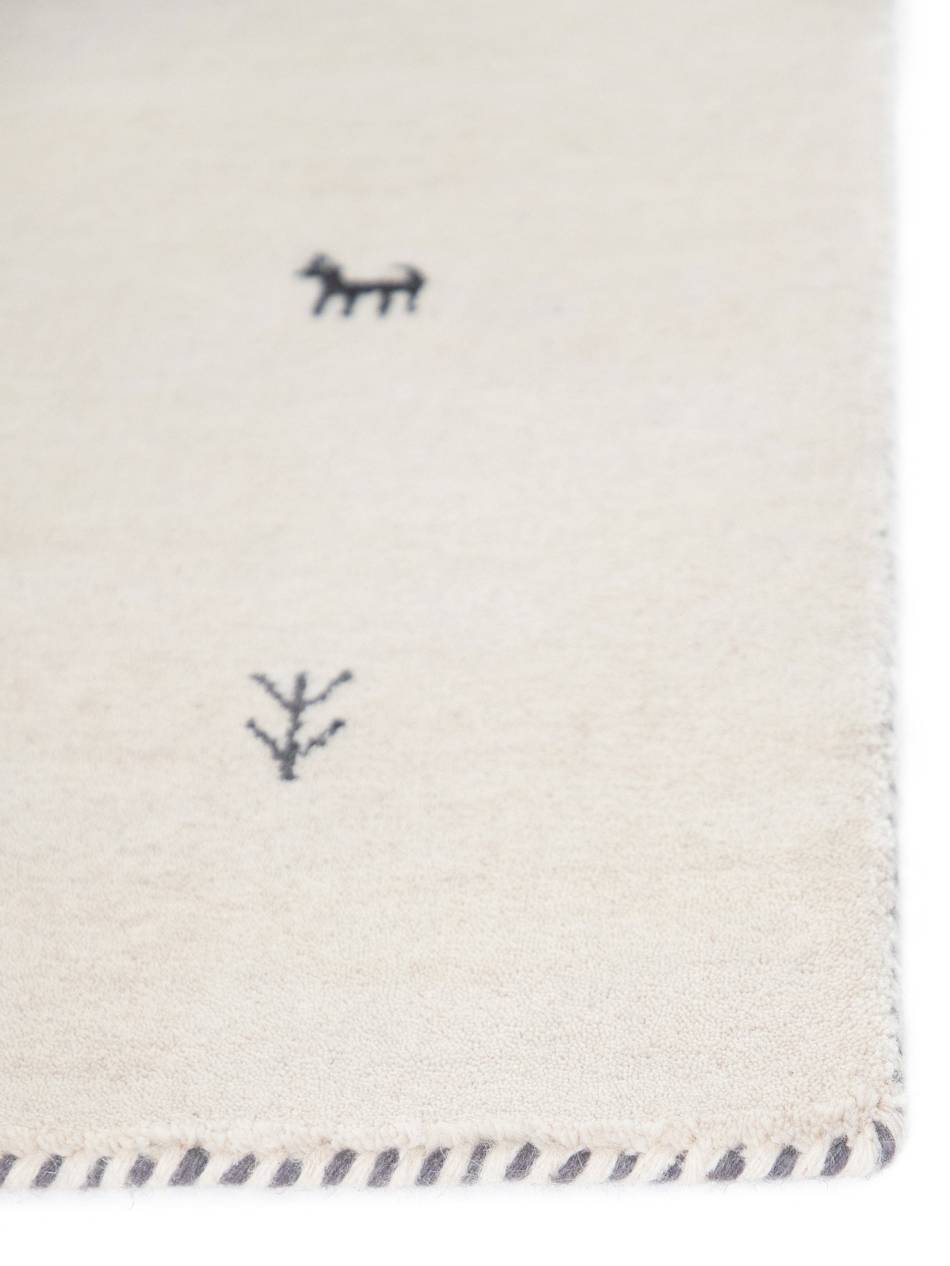 Wollteppich Gabbeh Uni Weiß in weiß aus wolle