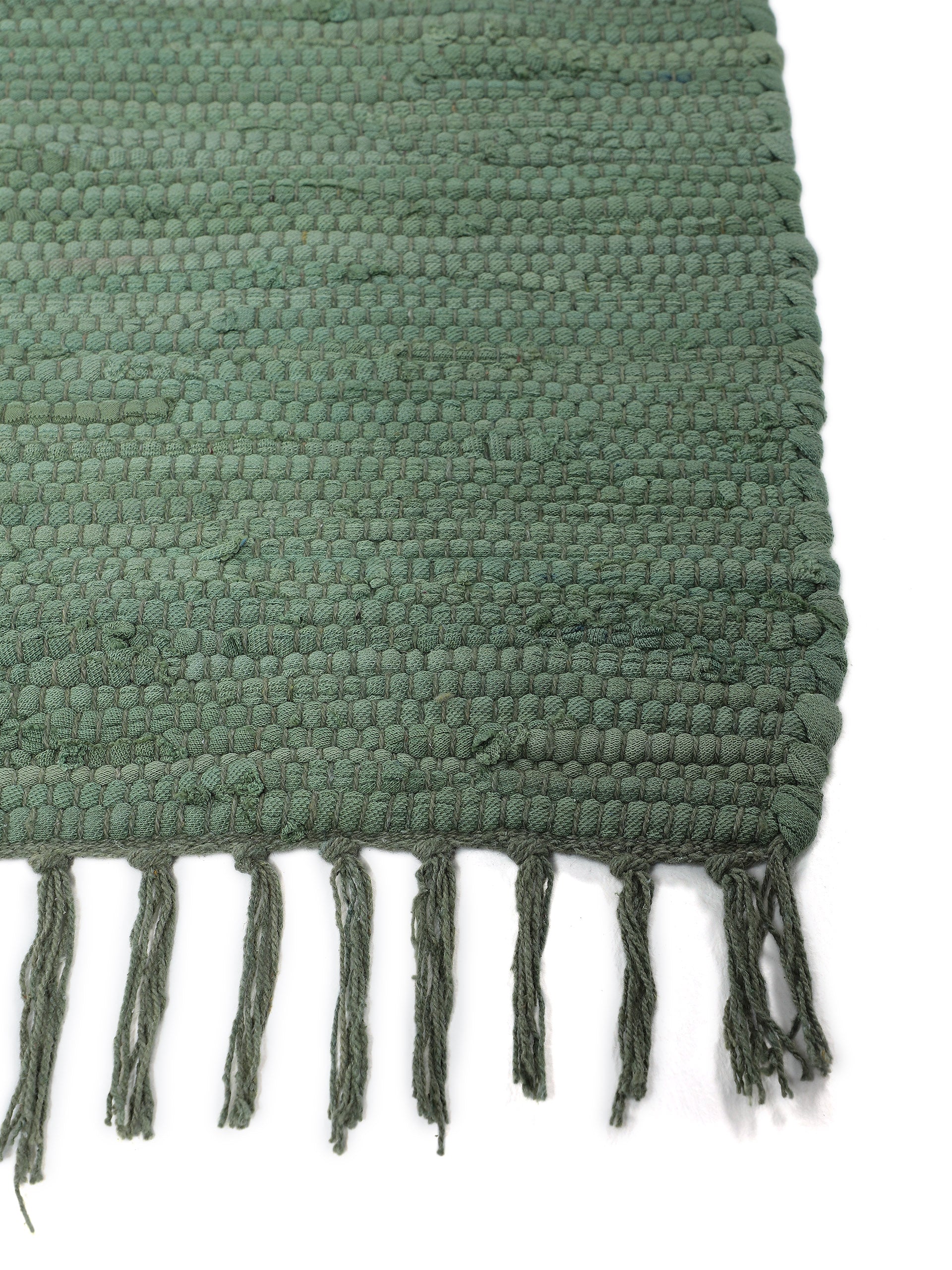 Kelim Chindi Uni Grün in grün aus baumwolle