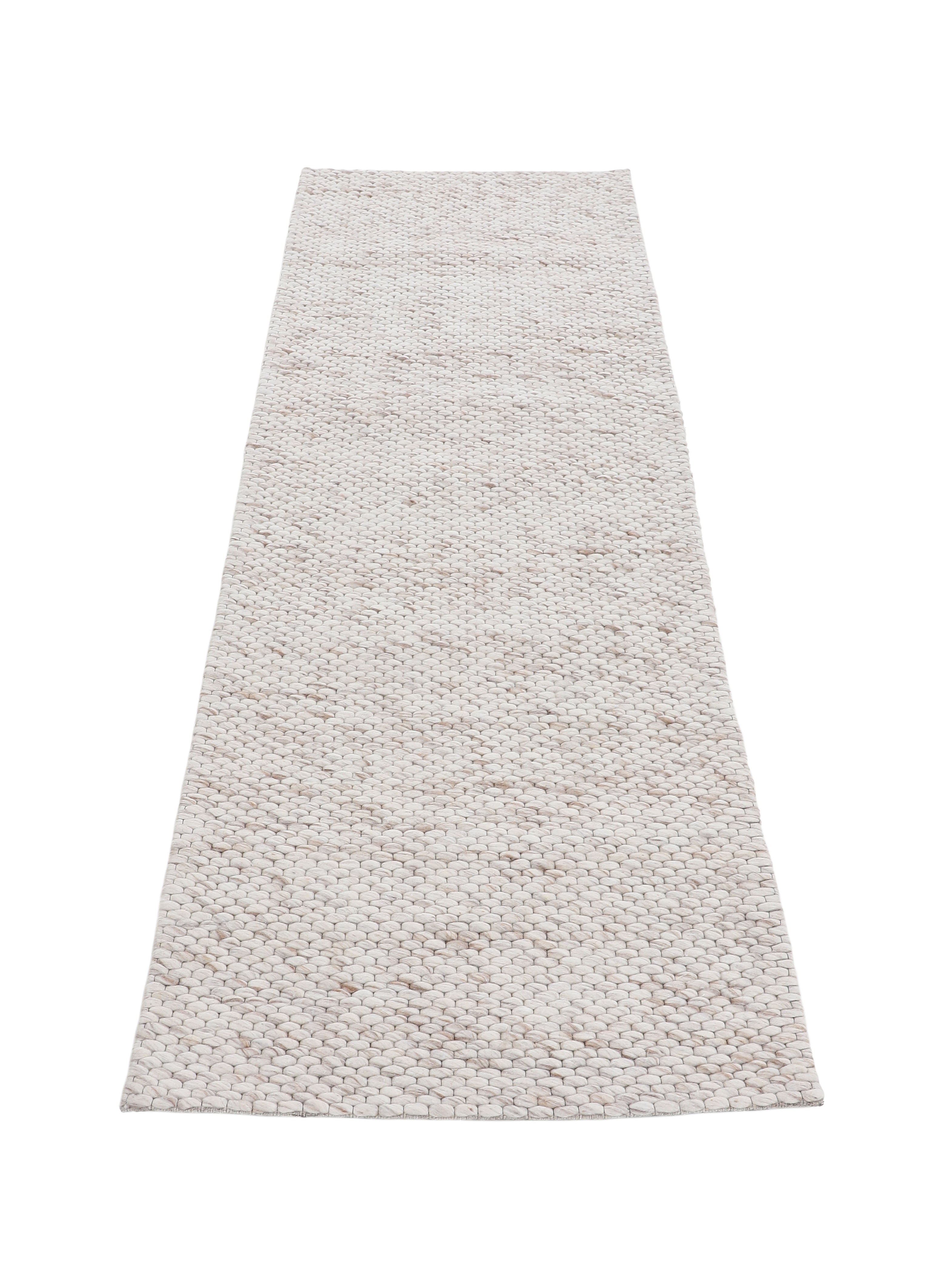 Wollteppich Sina Läufer Beige meliert in beige-meliert aus wolle