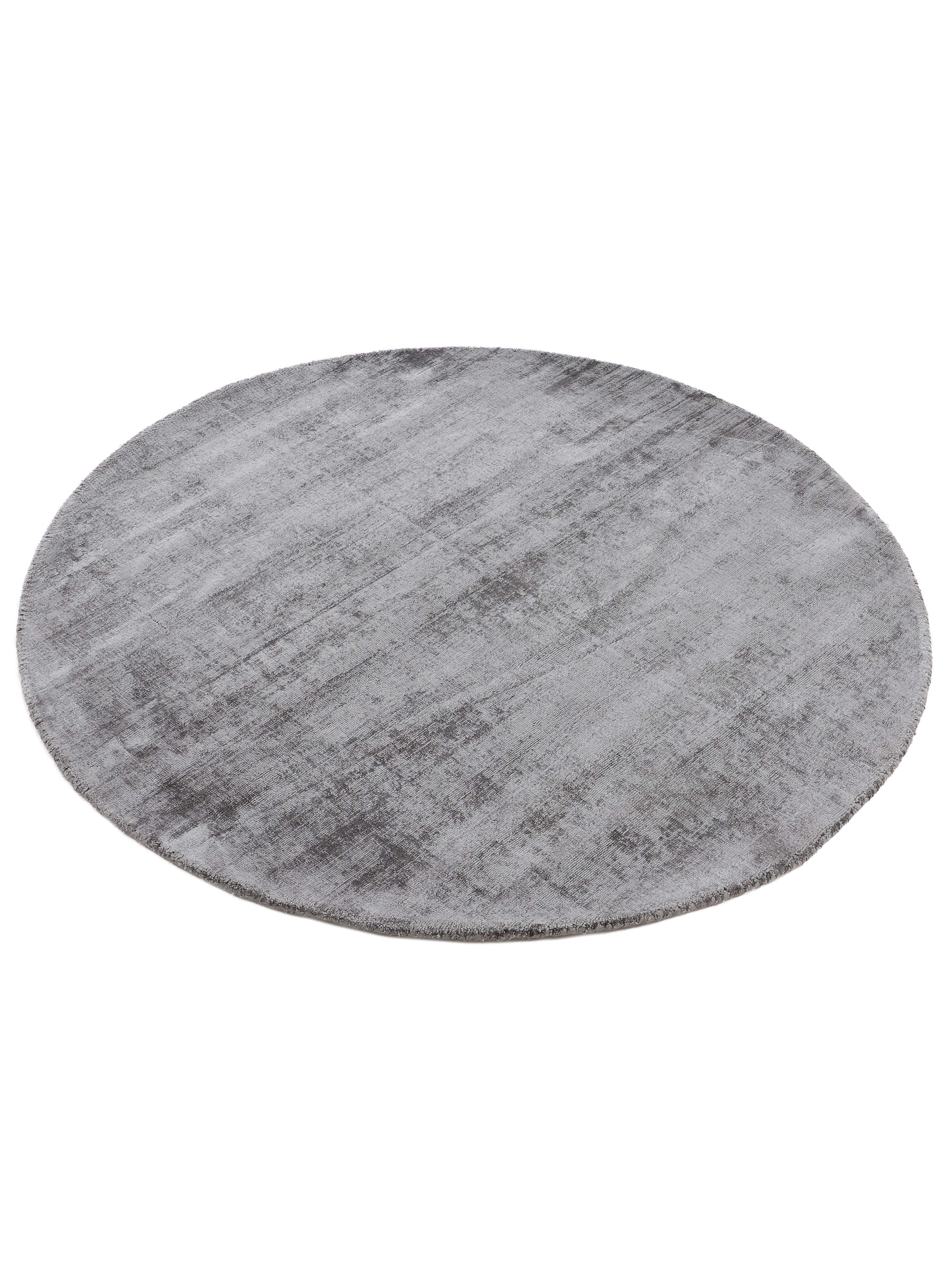 Viskoseteppich Rund Ava Hellgrau in hellgrau aus viskose