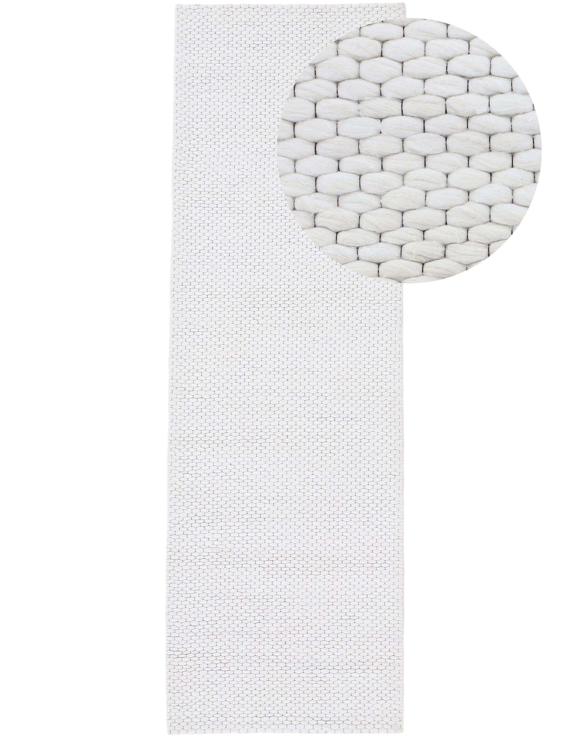 Wollteppich Sina Läufer Creme in creme aus wolle