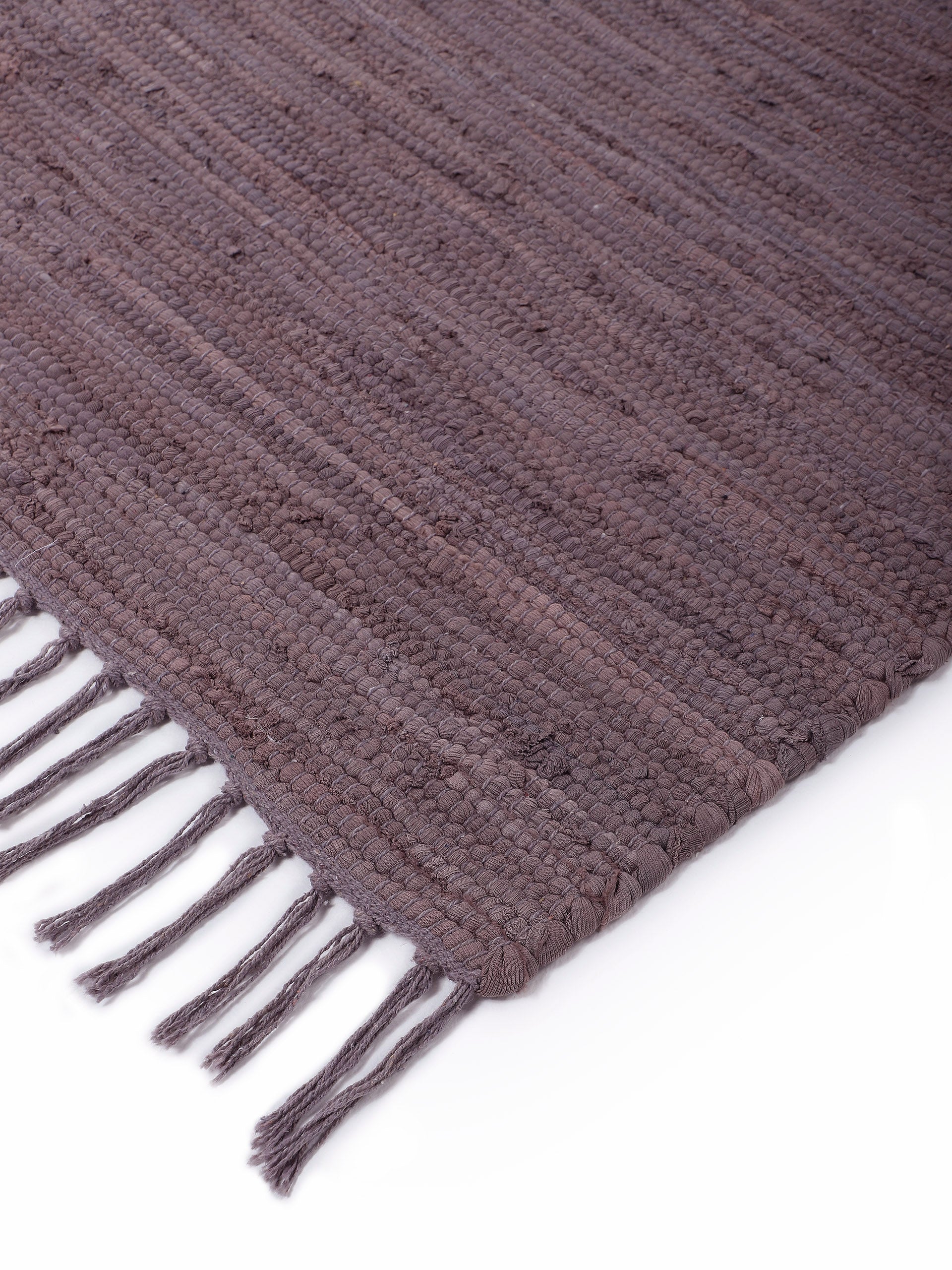 Kelim Chindi Uni Läufer Mauve in mauve aus baumwolle