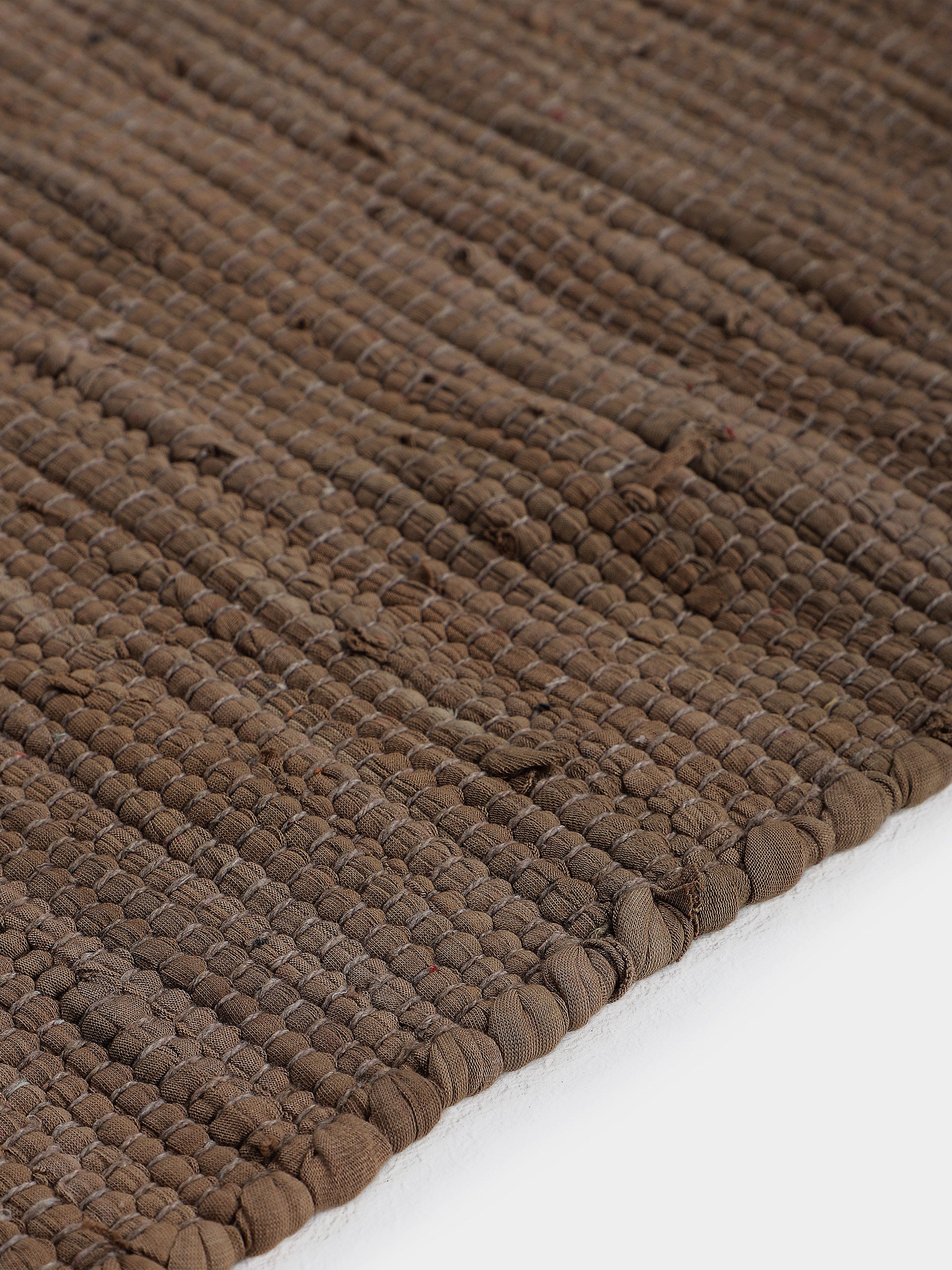 Kelim Chindi Uni Läufer Braun in braun aus baumwolle