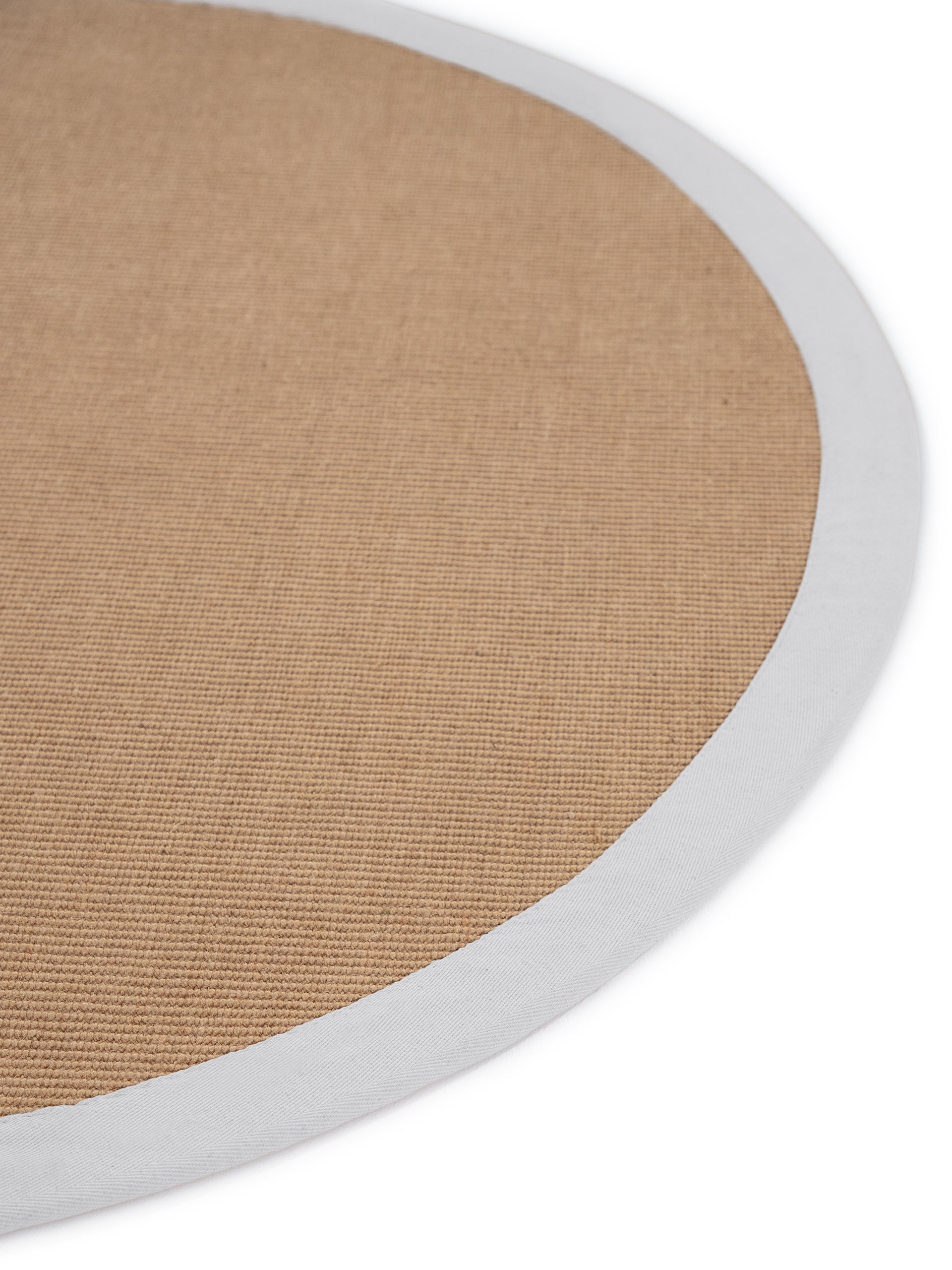 Sisalteppich Rund Weiß in weiß aus sisal/jute