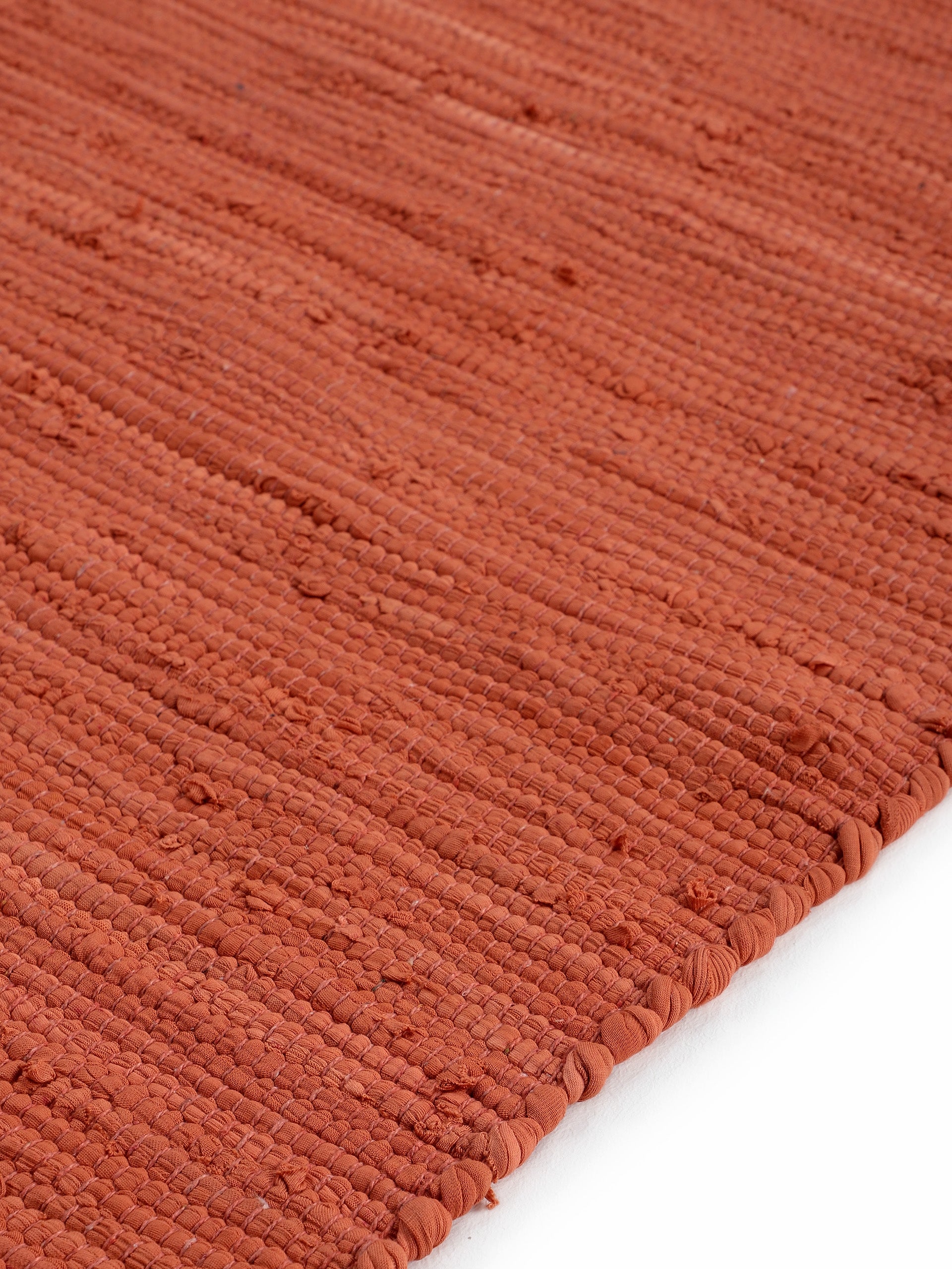 Kelim Chindi Uni Läufer Orange in orange aus baumwolle