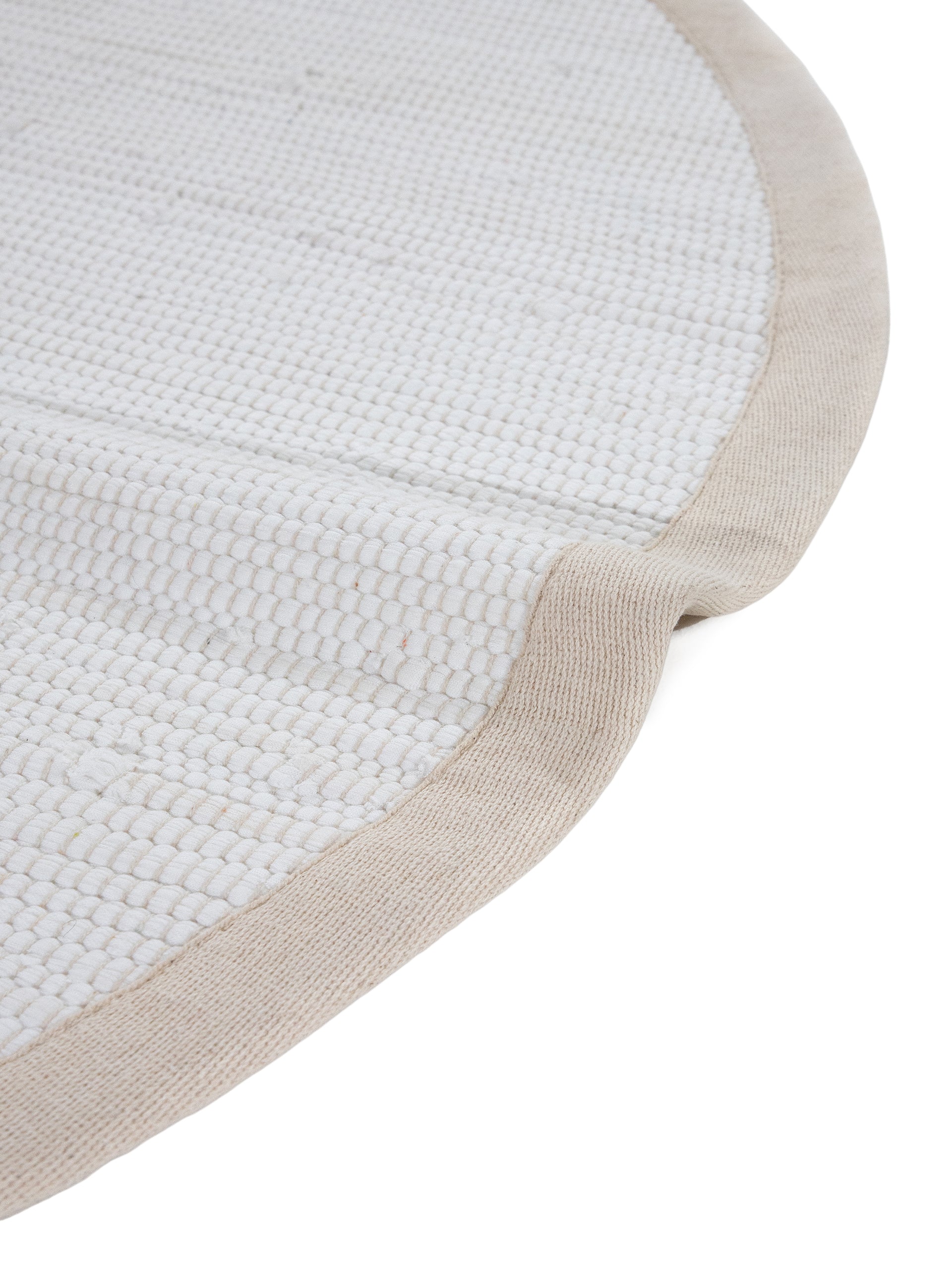 Kelim Chindi Uni Rund in weiß