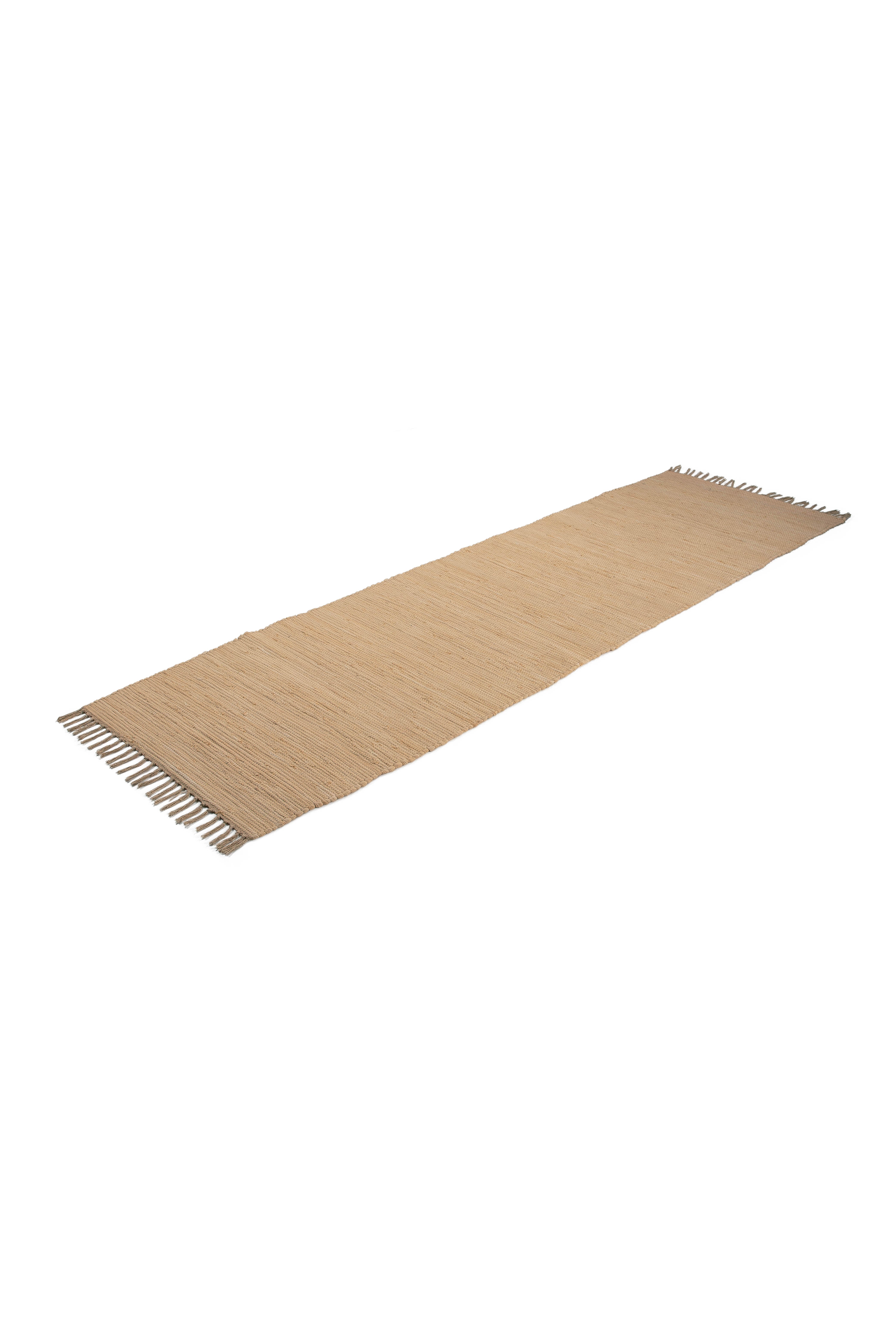 Kelim Chindi Uni Läufer Beige in beige aus baumwolle