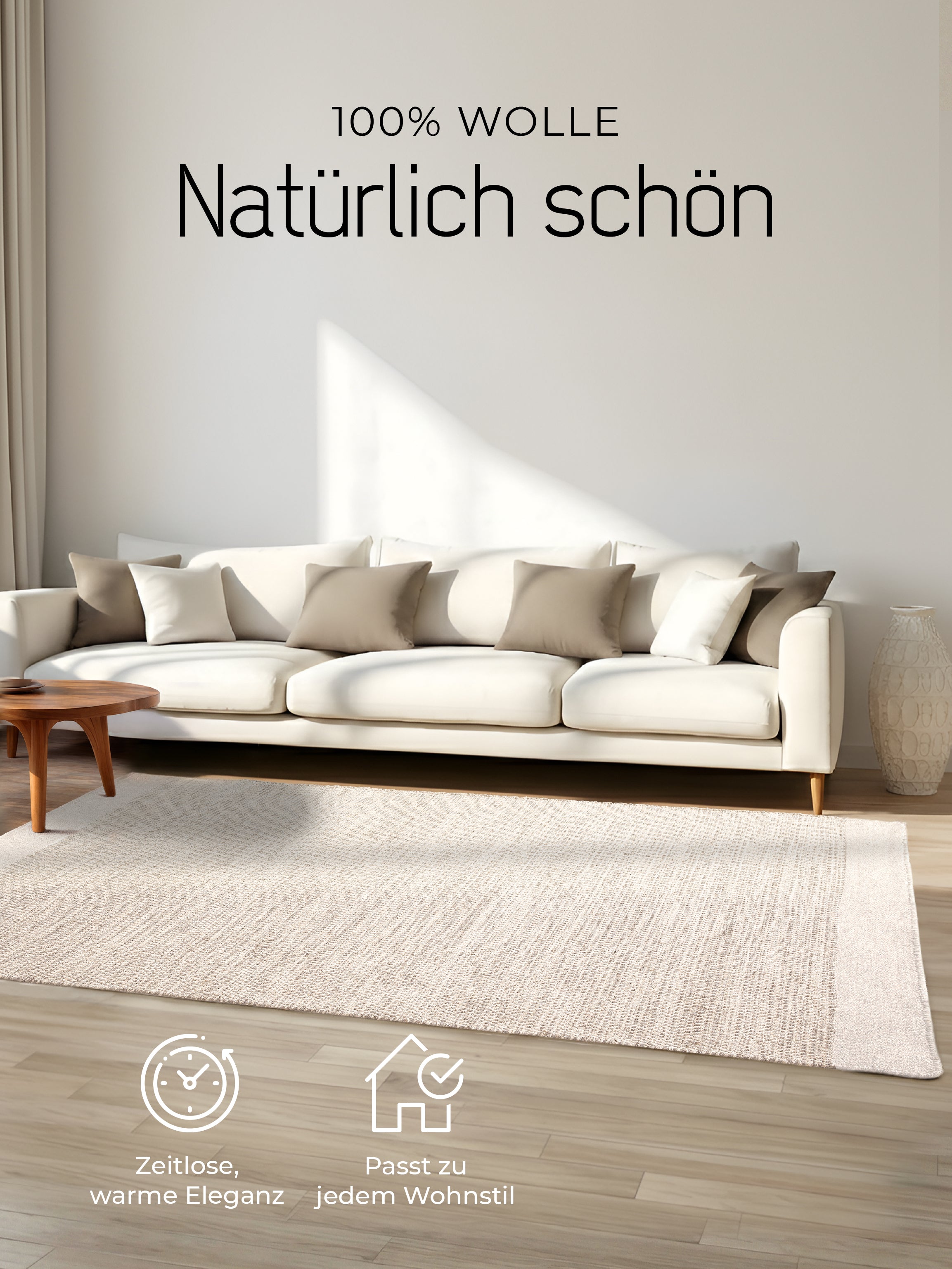 Wollteppich Lui Weiß