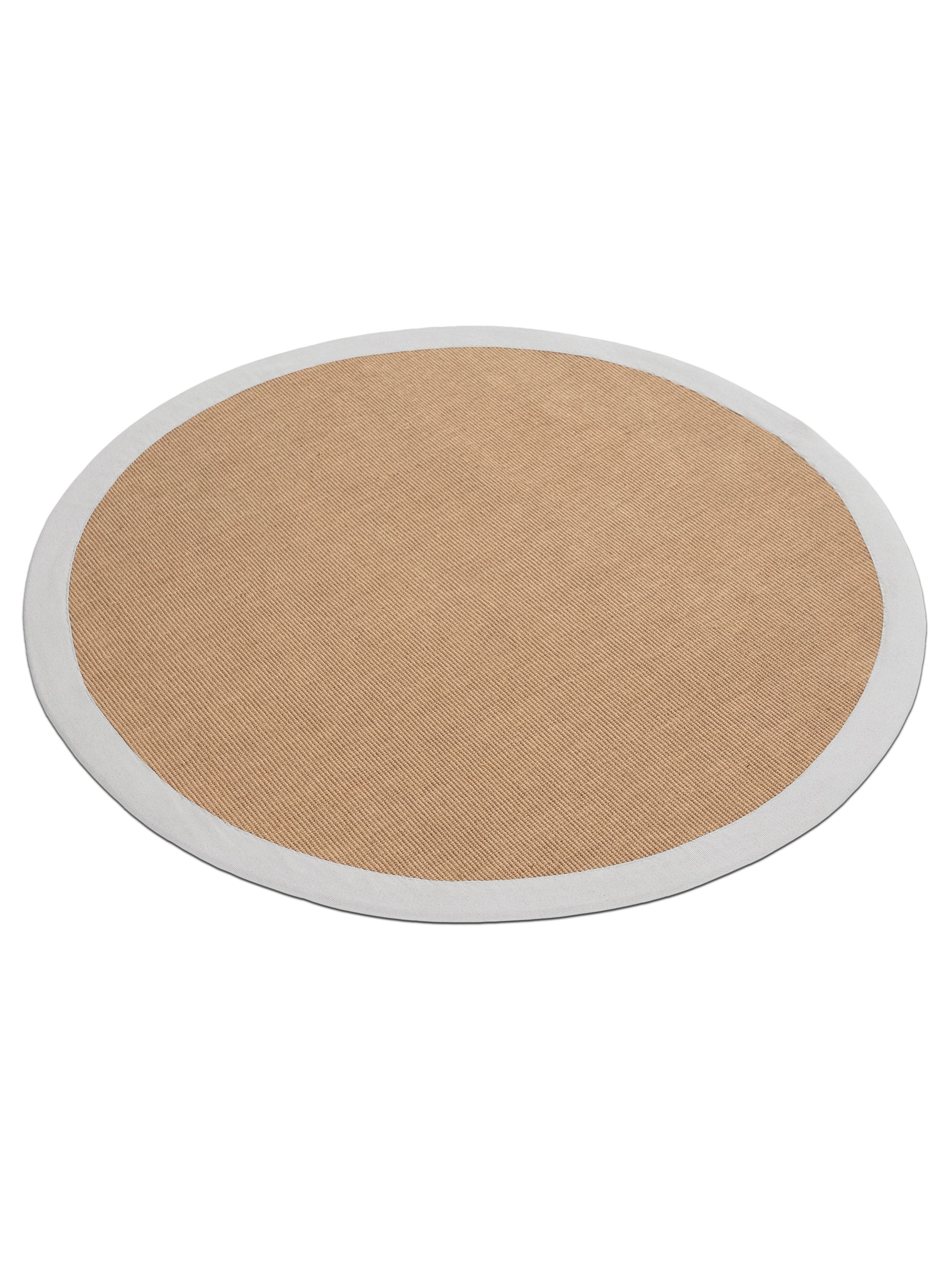 Sisalteppich Rund Weiß in weiß aus sisal/jute