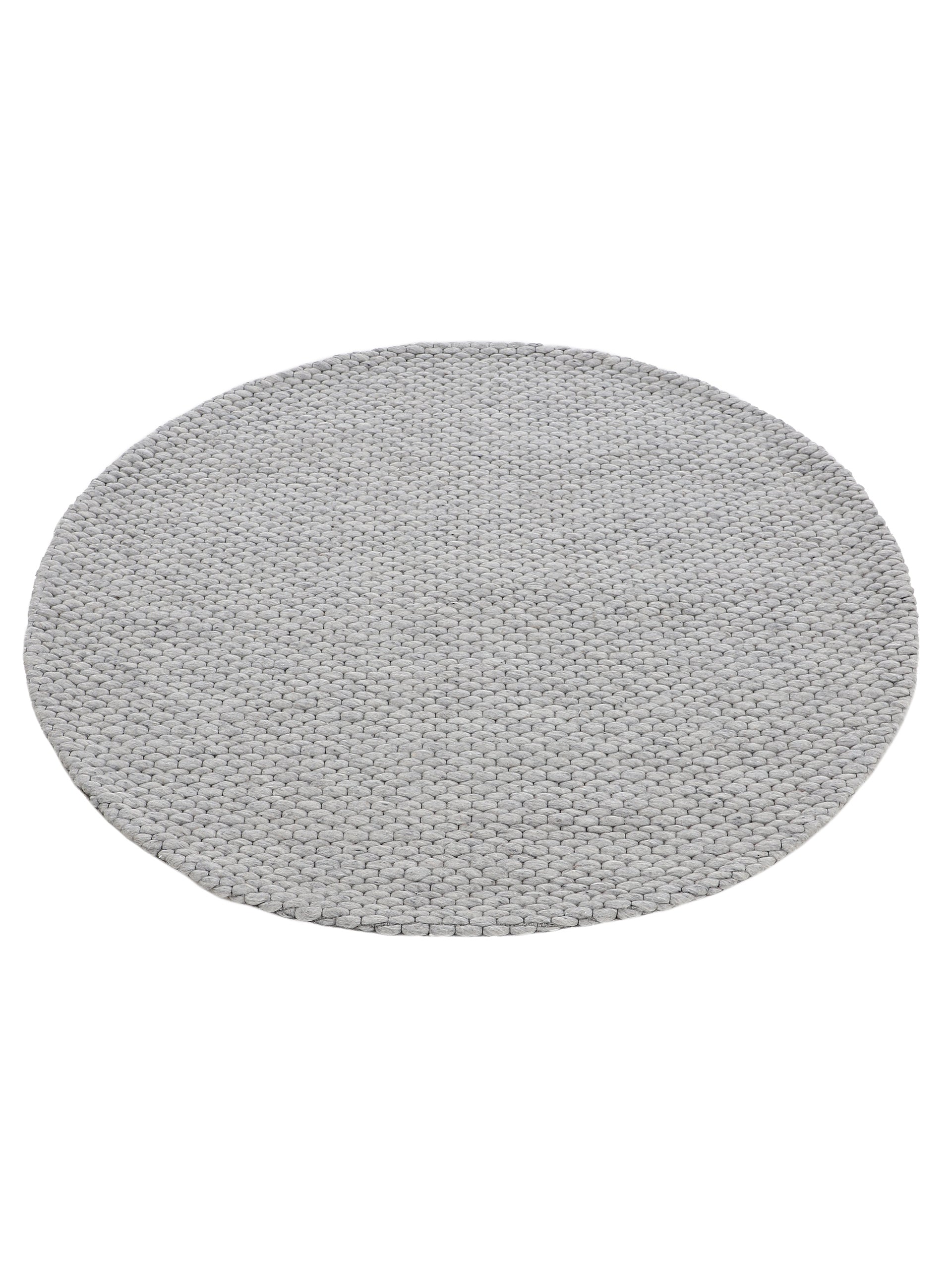 Wollteppich Sina Rund Grau in grau aus wolle