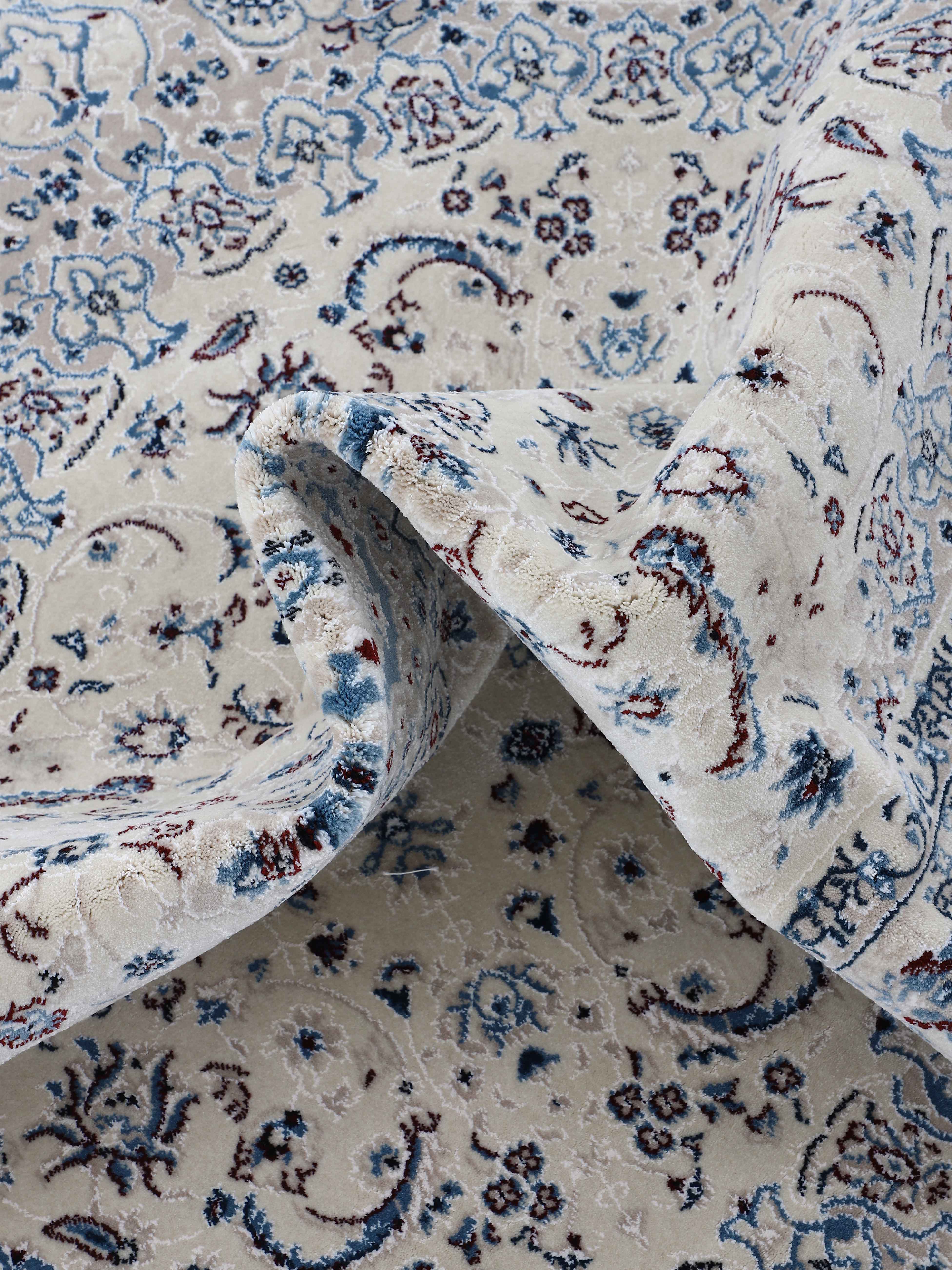 Teppich Nain Diane Rund Creme in creme aus kunstfaser