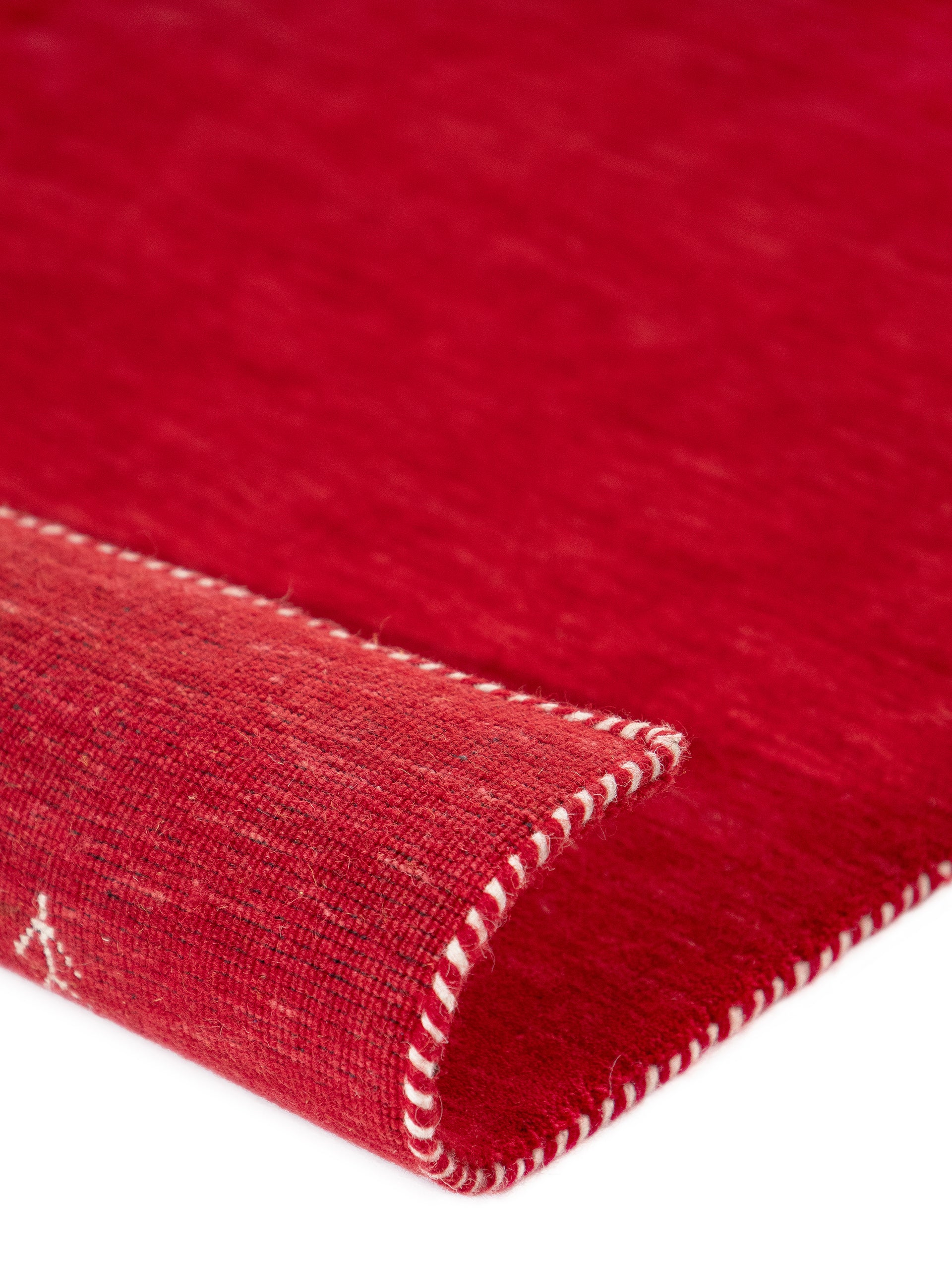 Wollteppich Gabbeh Uni Rot aus Wolle