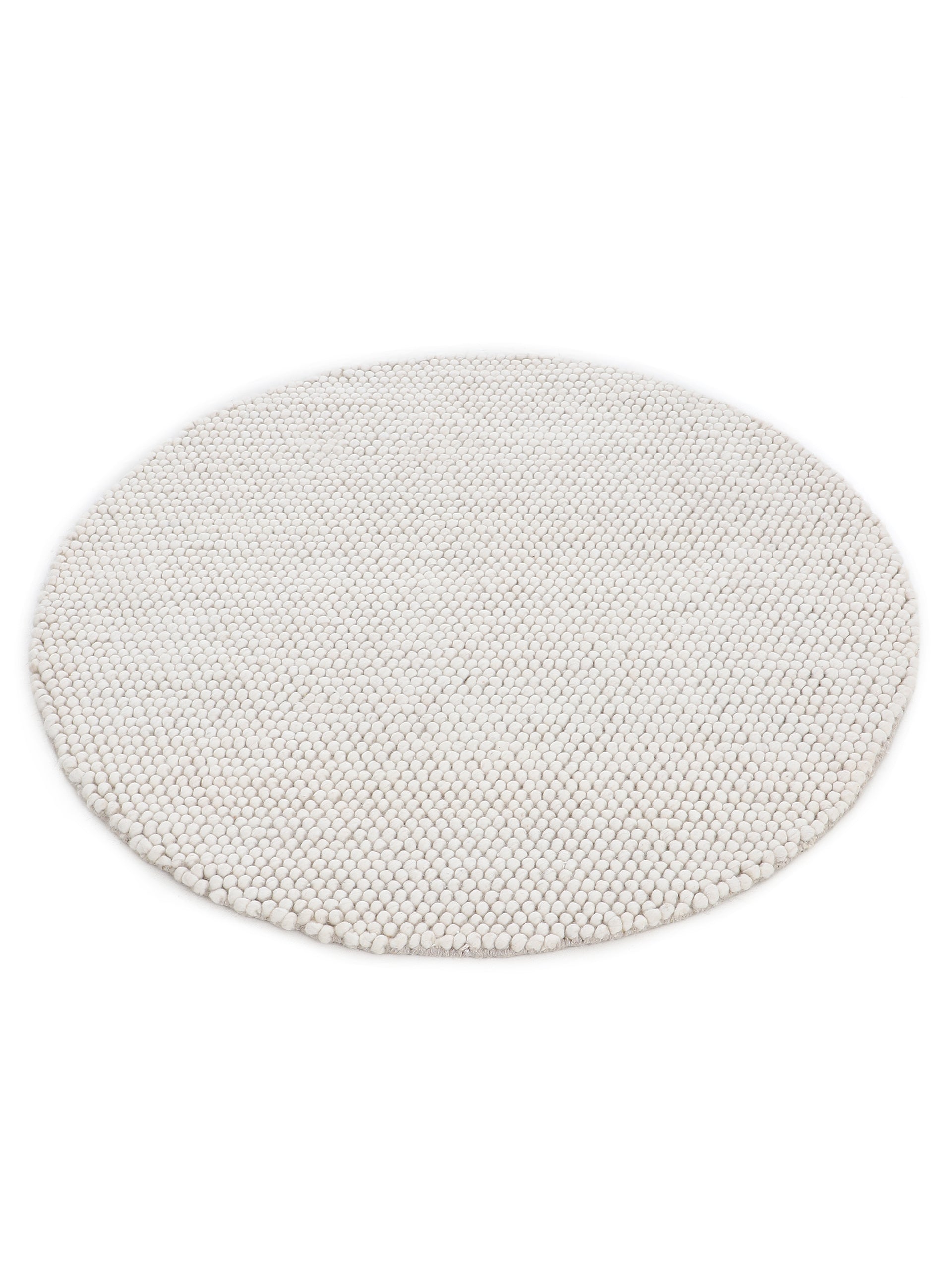 Wollteppich Calo Rund Creme in creme aus wolle