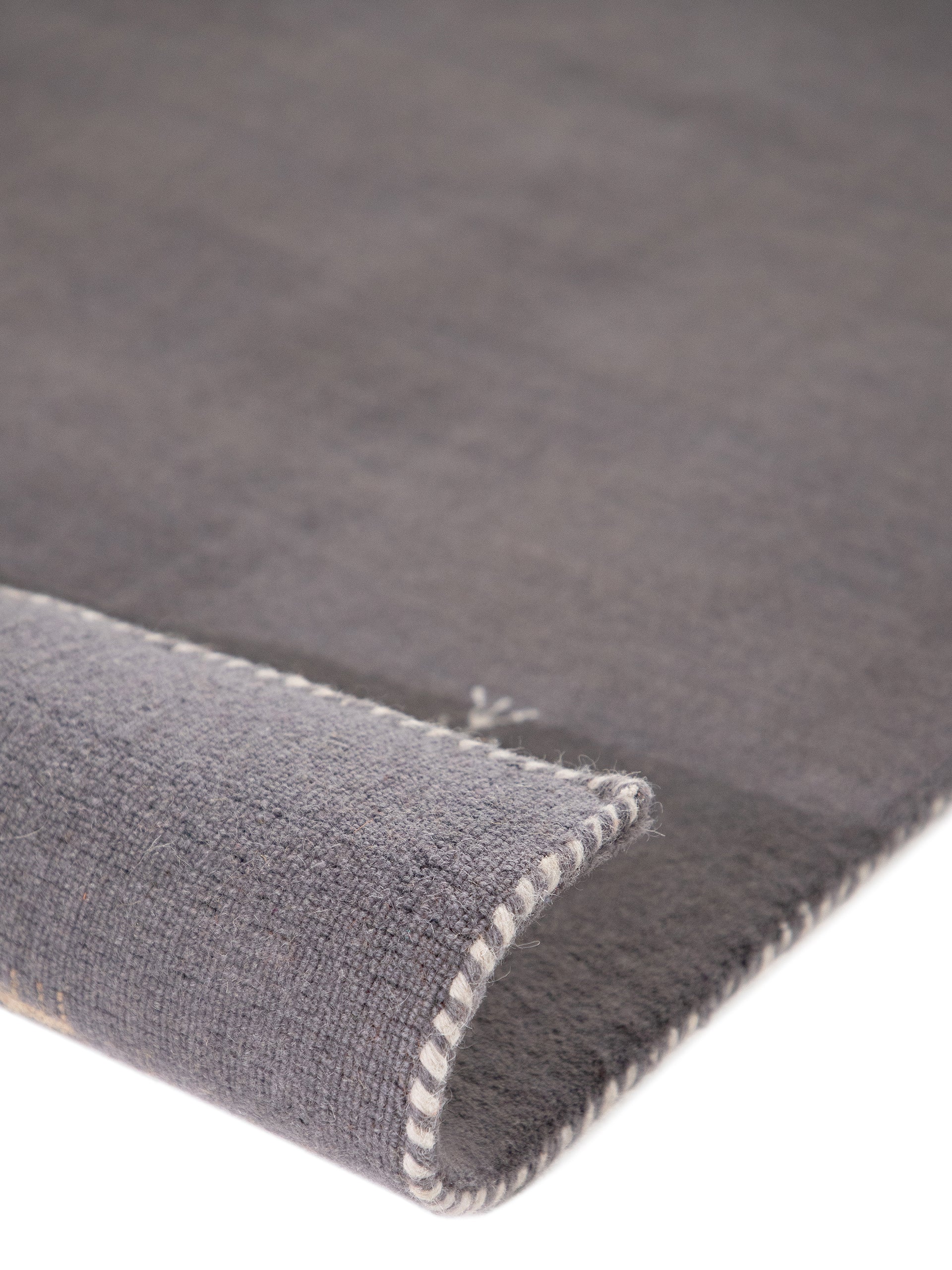 Wollteppich Gabbeh Uni Quadratisch Grau in grau aus wolle