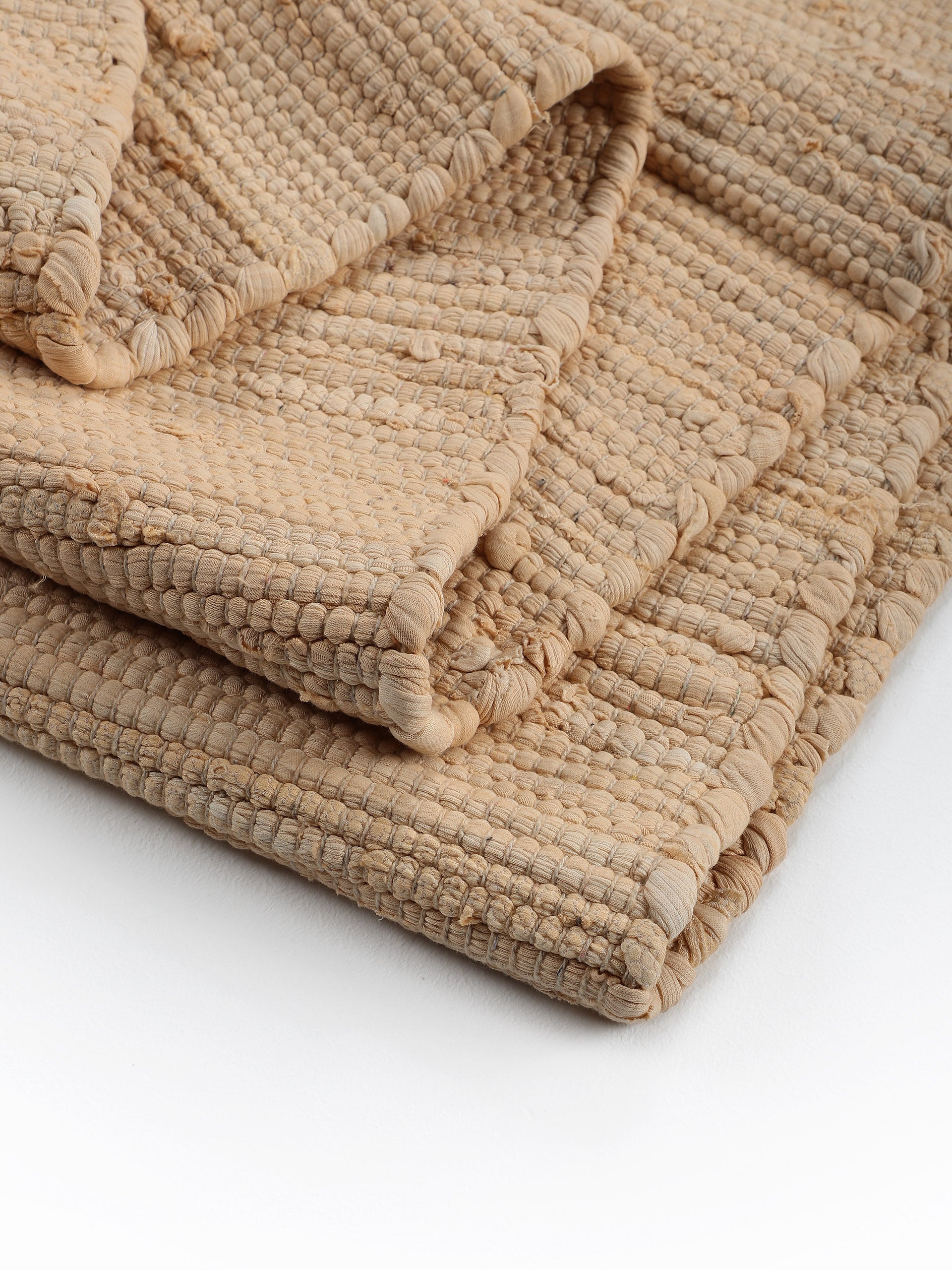 Kelim Chindi Uni Läufer Beige in beige aus baumwolle