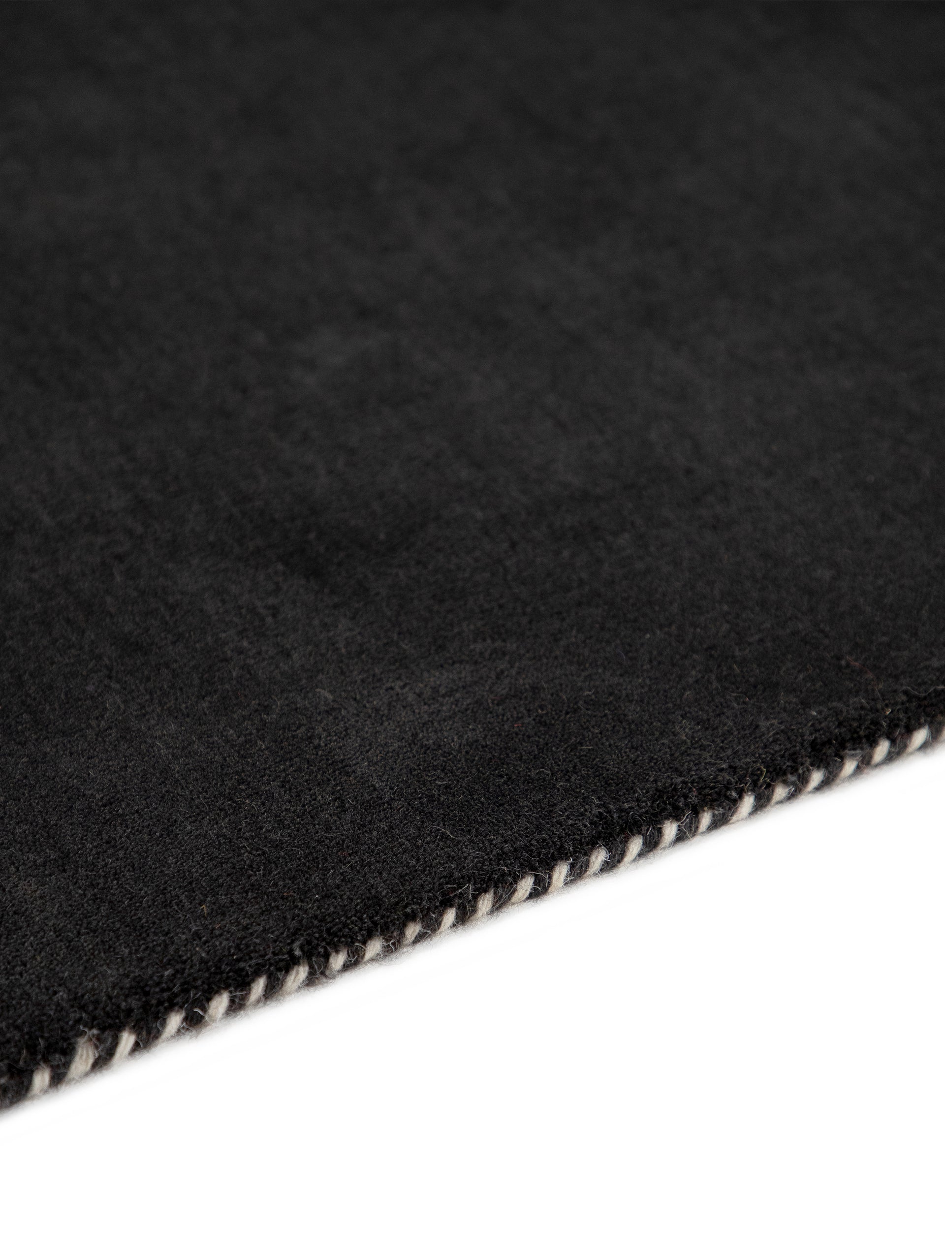 Wollteppich Gabbeh Uni Schwarz aus Wolle