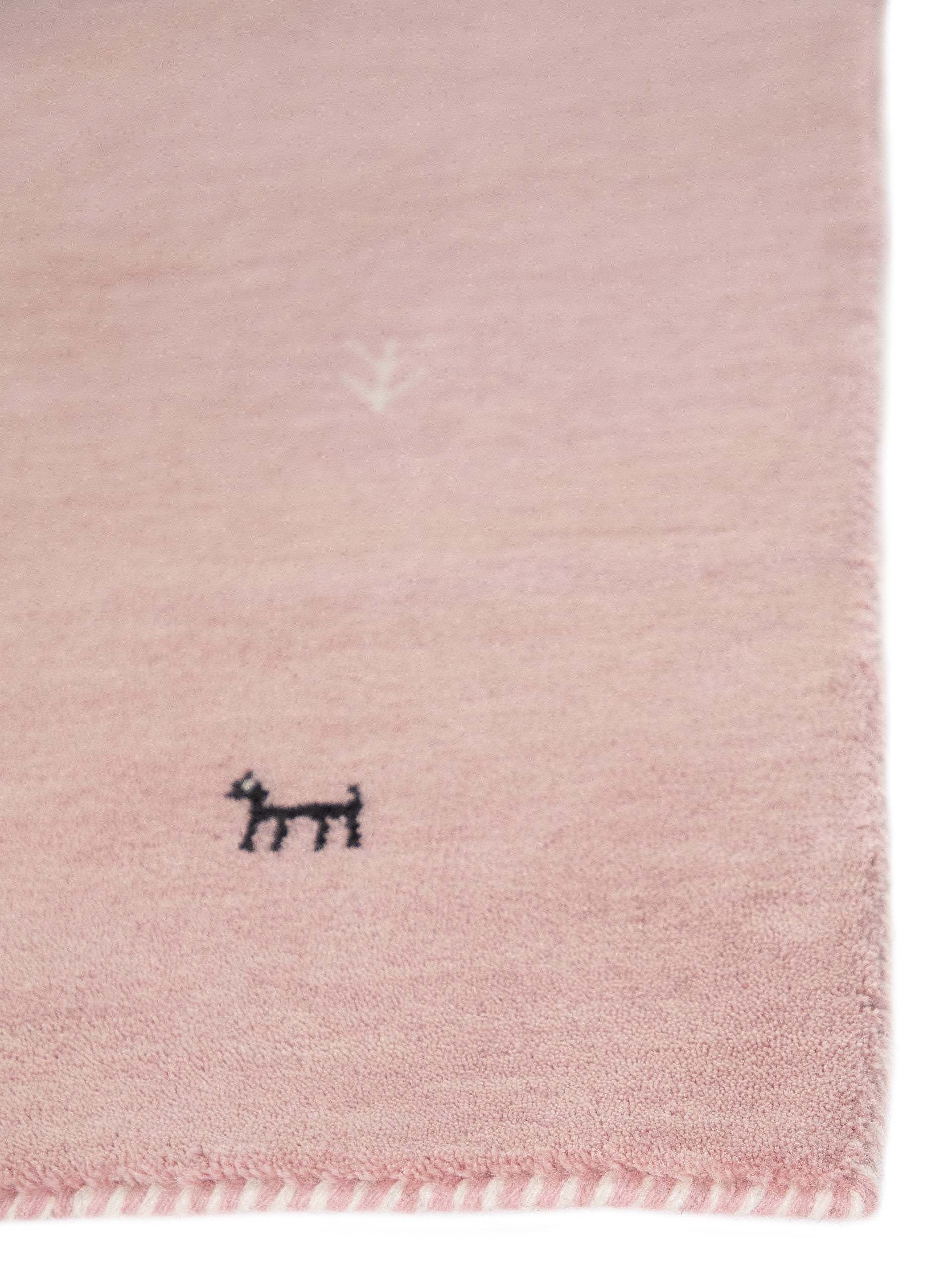 Wollteppich Gabbeh Uni Quadratisch Rosa in rosa aus wolle