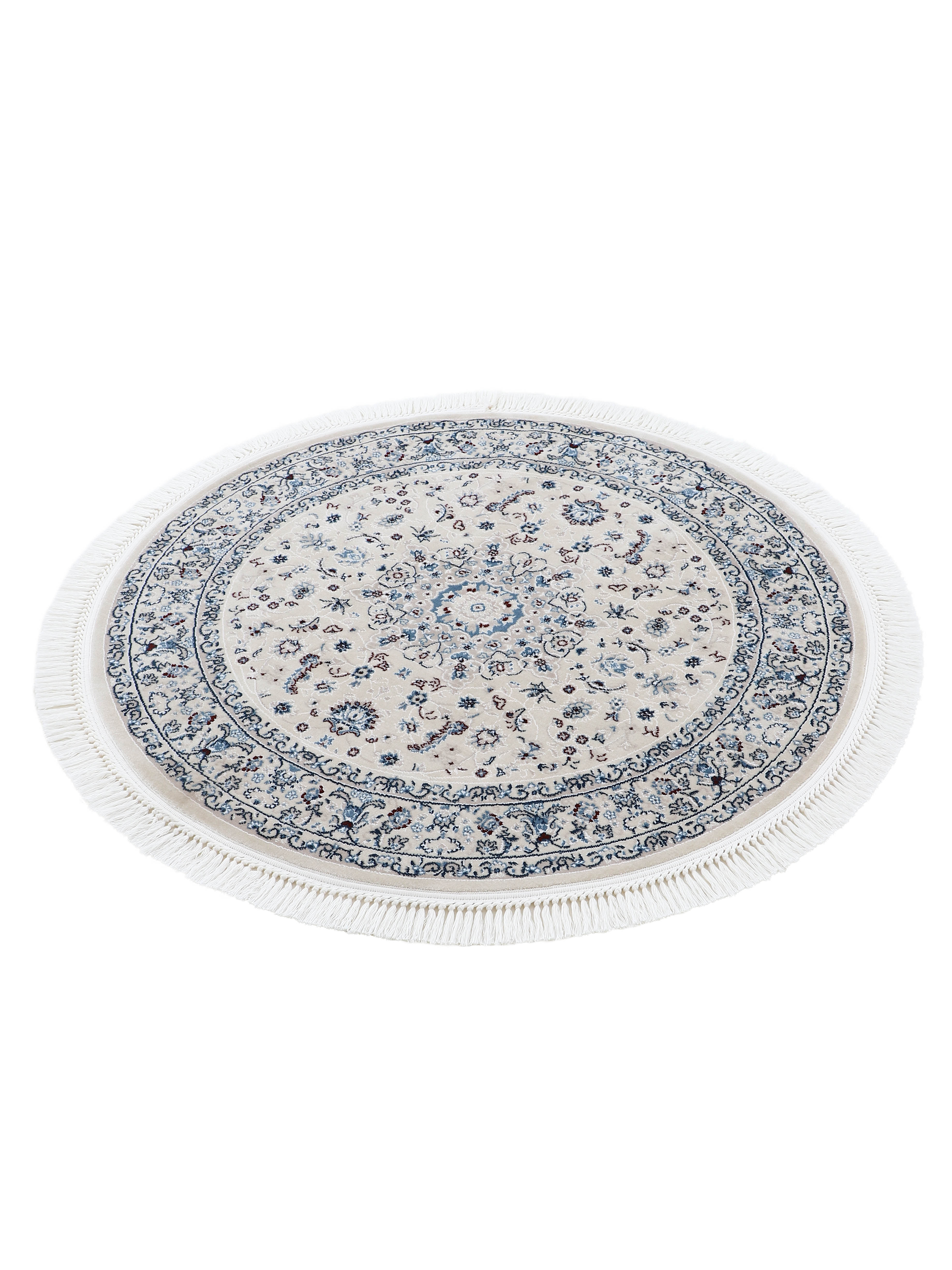 Teppich Nain Diane Rund Creme in creme aus kunstfaser
