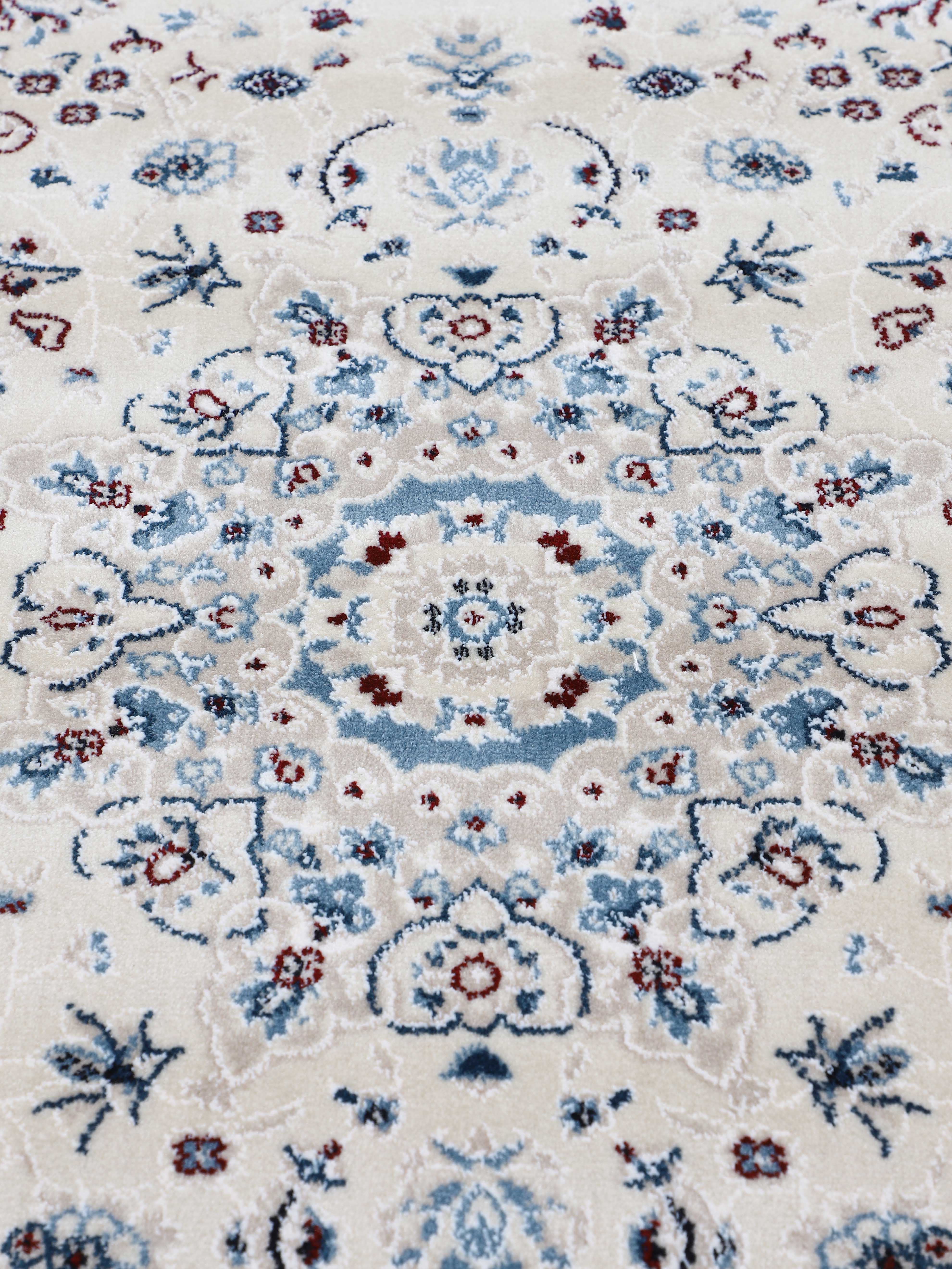Teppich Nain Diane Rund Creme in creme aus kunstfaser