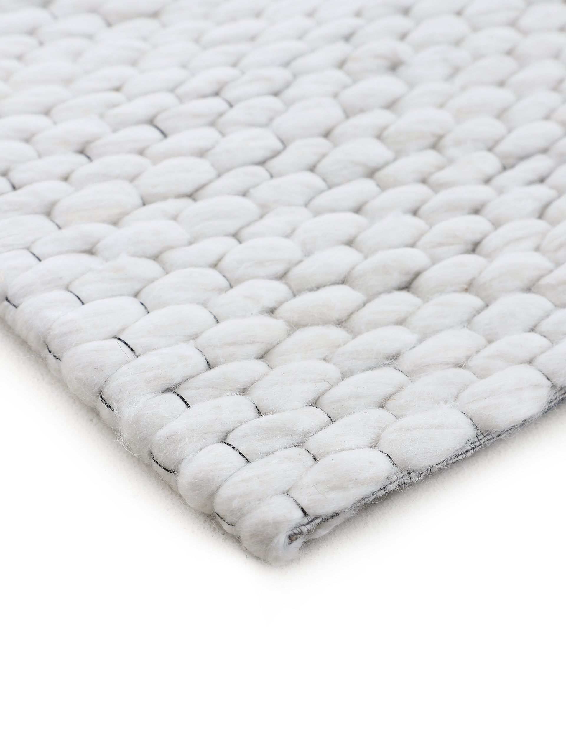 Wollteppich Sina Rund Creme in creme aus wolle